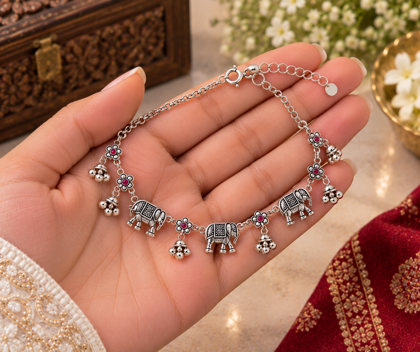 Jodhpur Bridal Pure Silver Pajeb