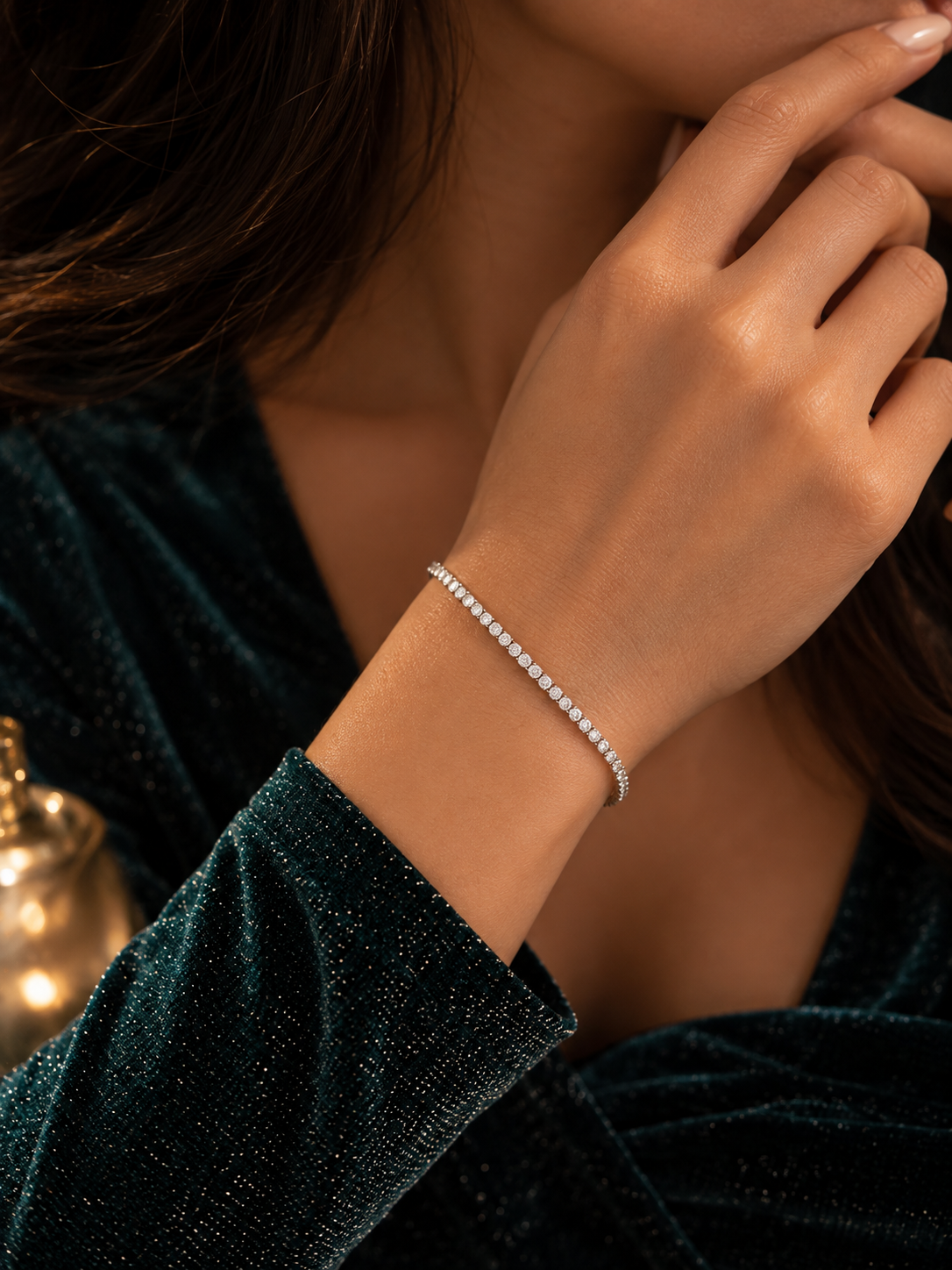 Timeless Sparkle Micro Tennis 925 Sterling Silver Bracelet