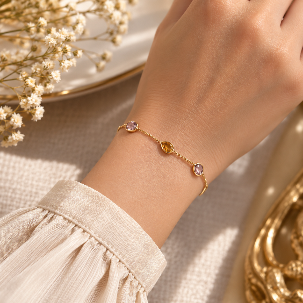 Vibrant Gemstone Station 18K Gold
